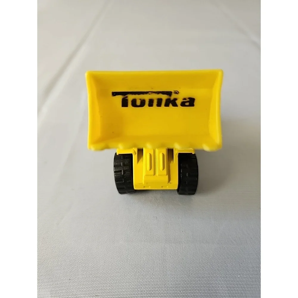 Vintage Lot 2 Tonka Trucks Die Cast & Plastic Mini Toy Front Loader & Dump Truck